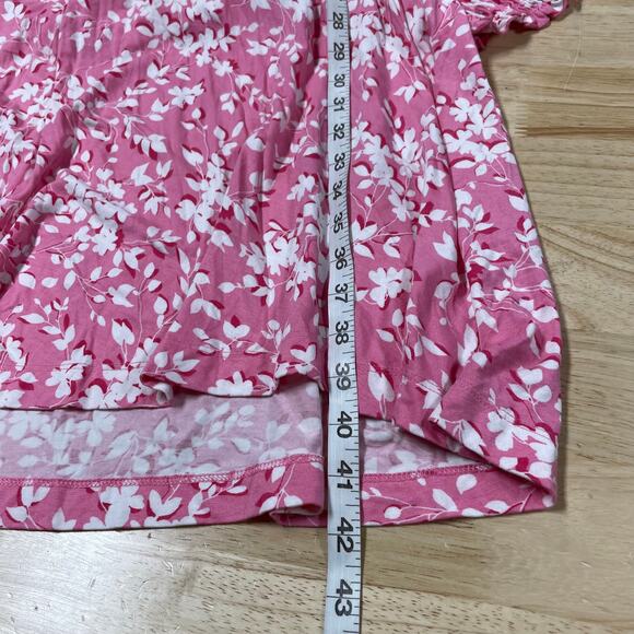 Draper James NWT Knit Kacey Dress Pink Shadow Floral Size XL Tie Neck Closure - Picture 8 of 10